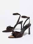 Gaillac Satin Bow Ankle Strap Sandals