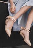 Gaeta Pearl Strap Pointed Toe Ballet Flats