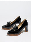 Sarlat Bow Front Block Heel Loafer Pumps