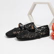 Agde Embroidered Mesh Mary Jane Flats