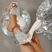 Duras Beaded Flower Clear Band Mules