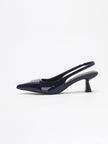 Cascia Folded Bow Low Heel Slingbacks
