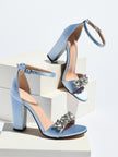 Lagos Crystal Strap Block Heel Sandals