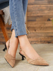 Belluno Pointed Toe Slingback Kitten Heels