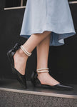 Gaeta Pearl Strap Pointed Toe Ballet Flats