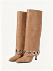 Merano Grommet Panel Knee High Boots