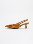 Cascia Folded Bow Low Heel Slingbacks