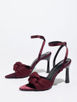Albi Knotted Satin Ankle Strap Sandals