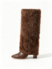 Cassis Faux Fur Fold Over Knee High Boots