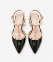 Asolo Studded T-Strap Pointed Flats