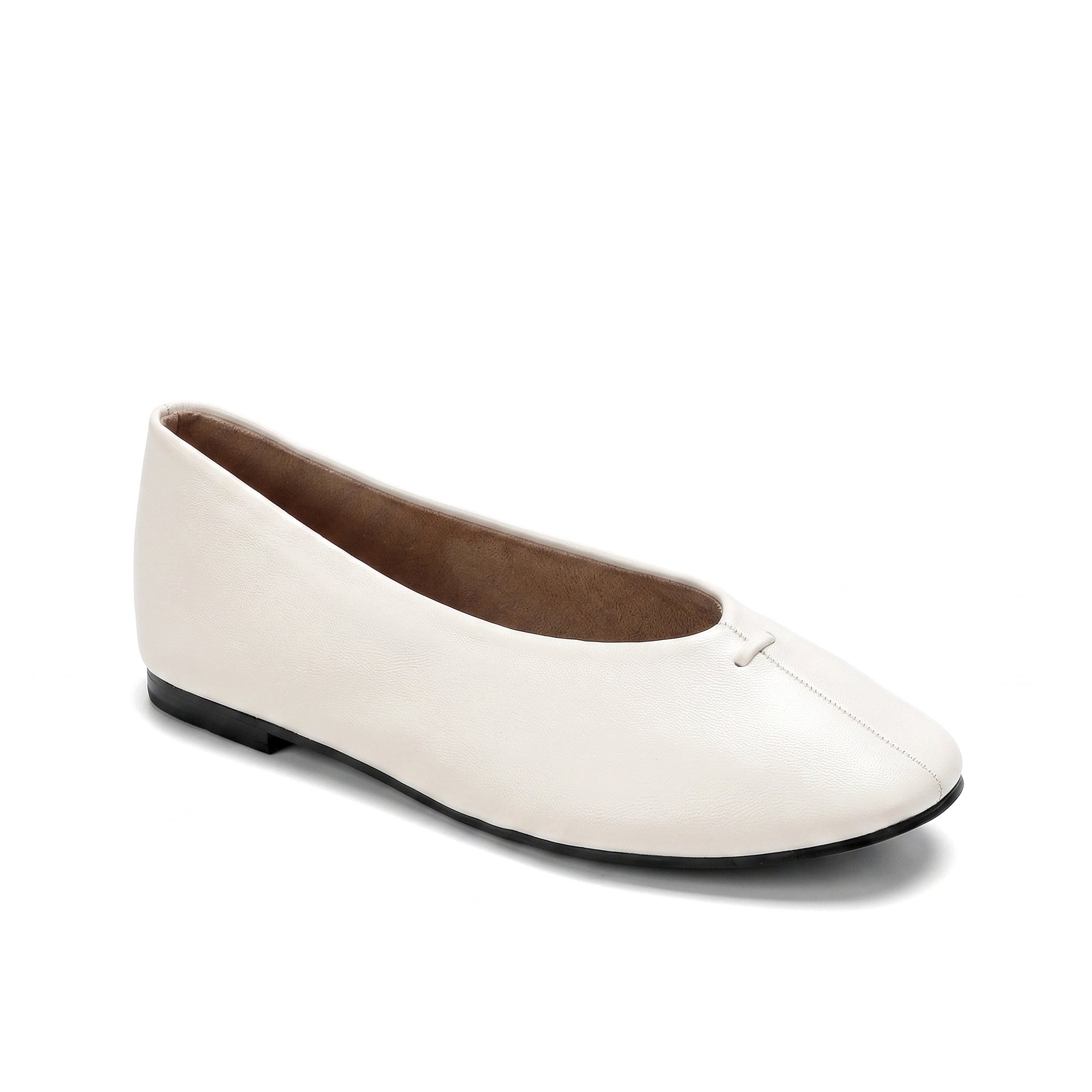 Mescini - off-white ballet flat three-quarter view on a white background, US women's sizes