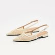 Mescini – apricot lace slingback heels with buckled sling strap, US women's sizes